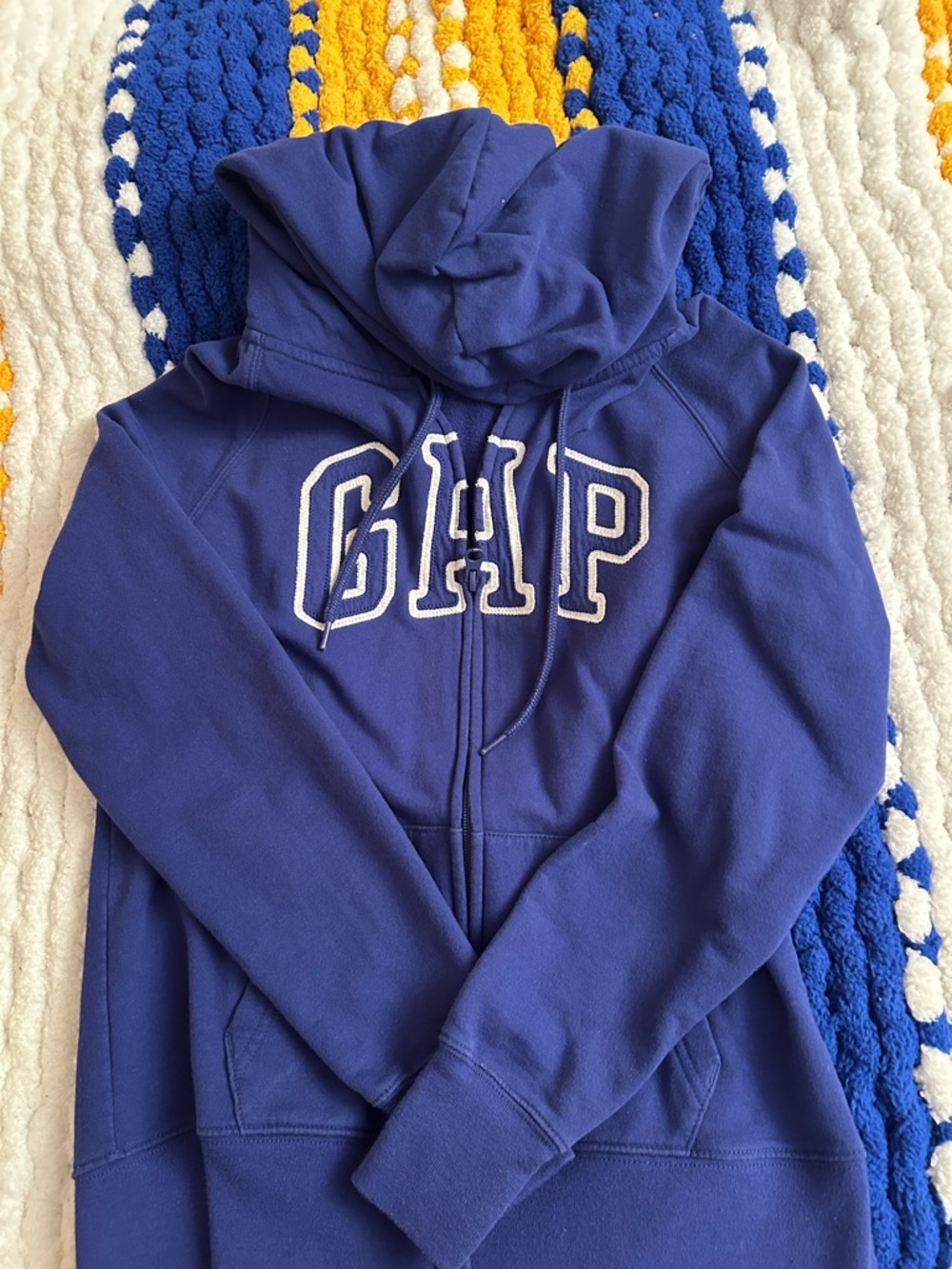 GAP Blue Full-Zip Hoodie with White Logo